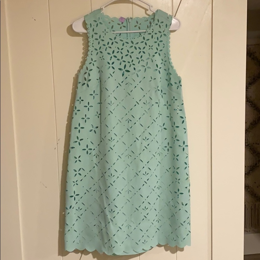 Seafoam, laser cut, party dress